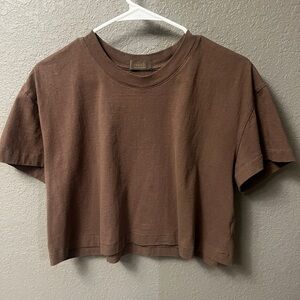 nuuds Chocolate Brown Crop Top